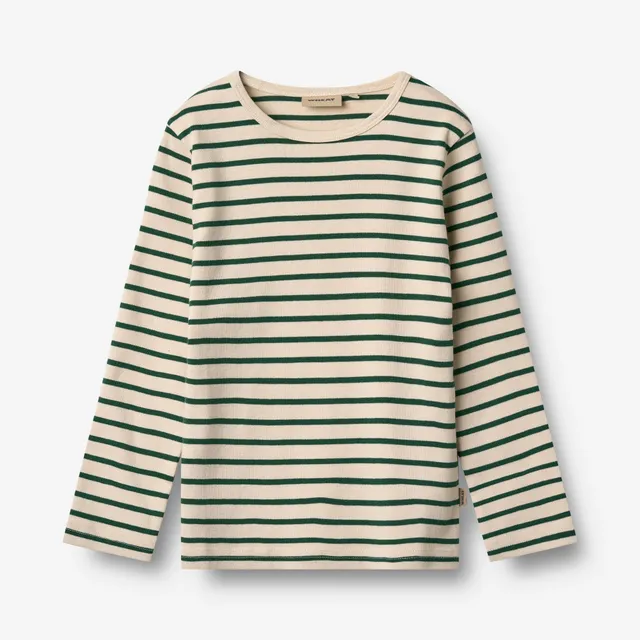 wheat-langarmshirt-stig-green-stripe-bio-shirt-gr-92-152 image 1