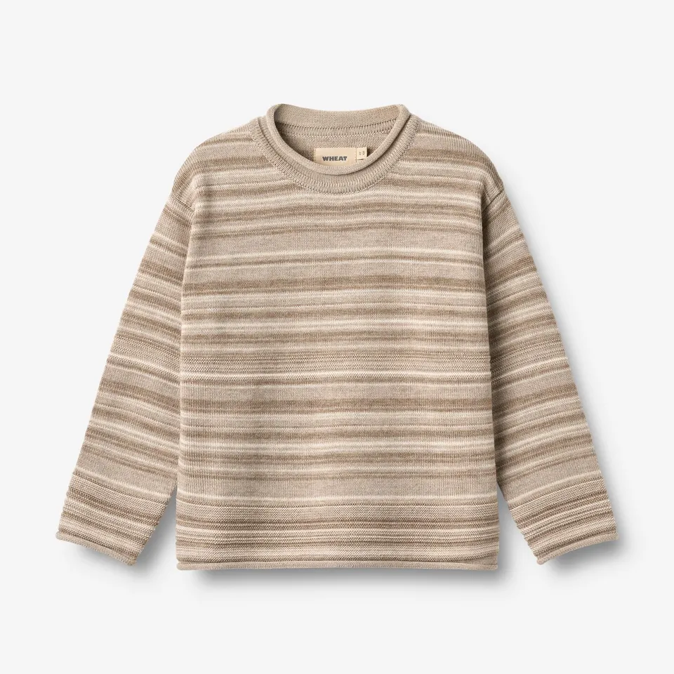 wheat-gunnar-strickpullover-warm-sand-stripe-merino image 1