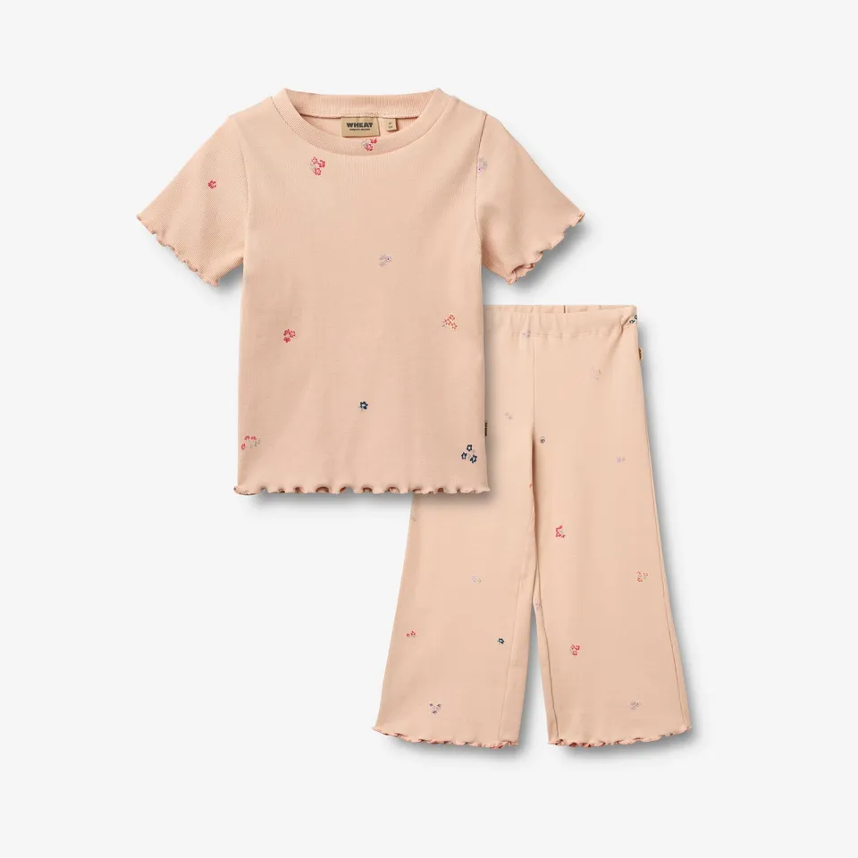 wheat-alicia-set-t-shirt-hose-rose-flowers-bio-gr-98-152 image 1