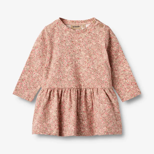 wheat-bessie-jerseykleid-rose-dust-flower-bio-baumwolle image 1