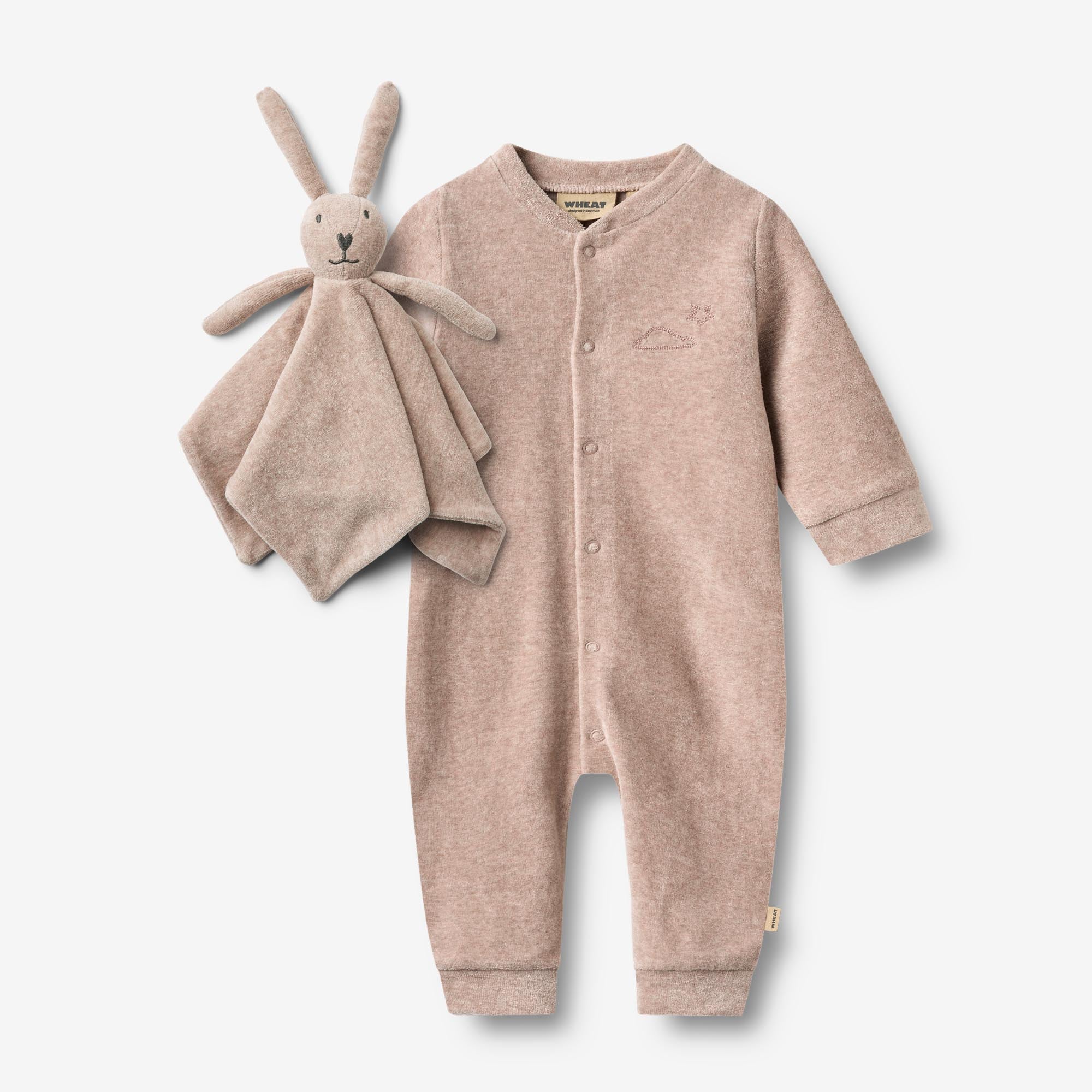 wheat-robin-baby-set-melange-rose-bio-baumwolle-geschenkbox image 1