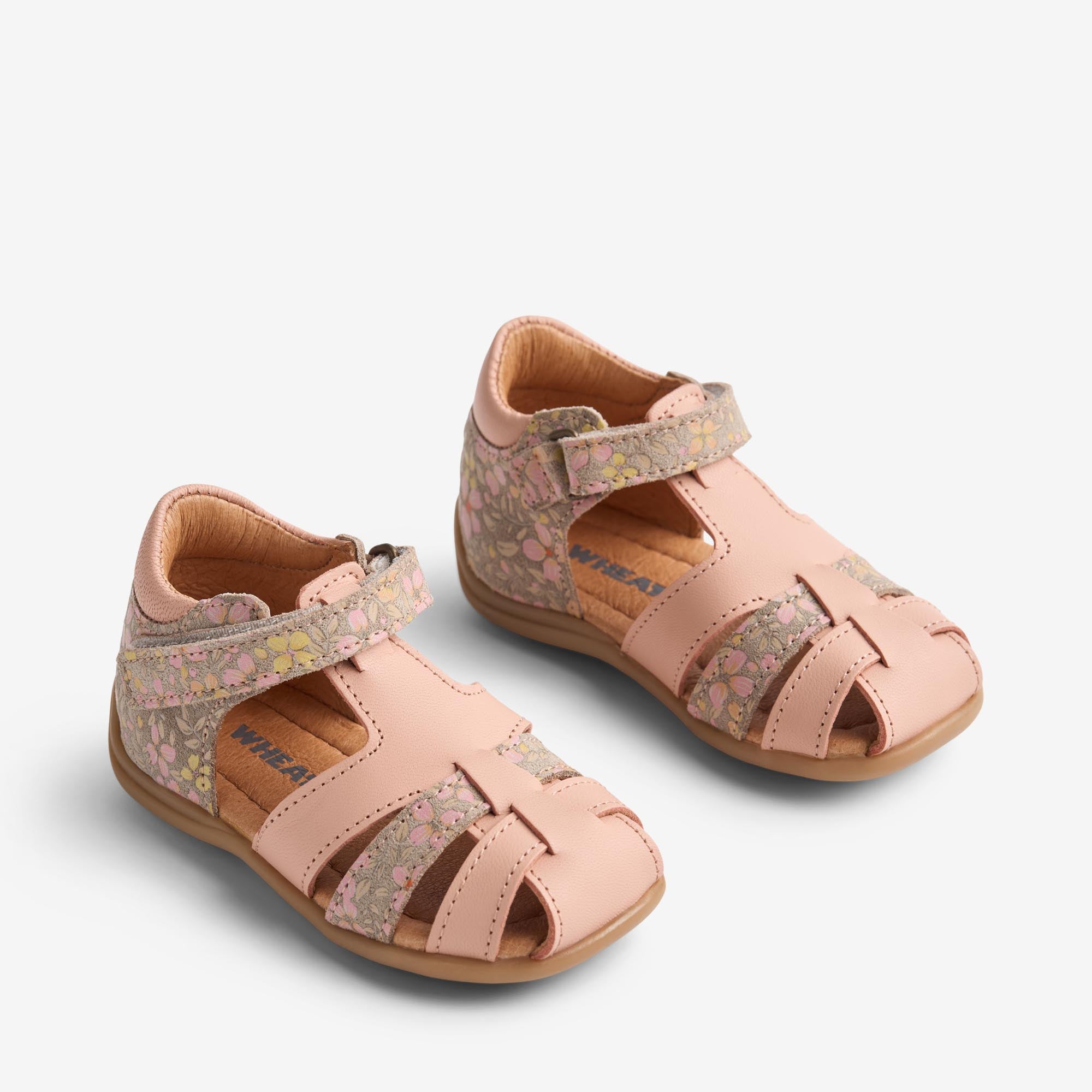 wheat-robbie-sandale-coral-flowers-leder-kleinkind image 1