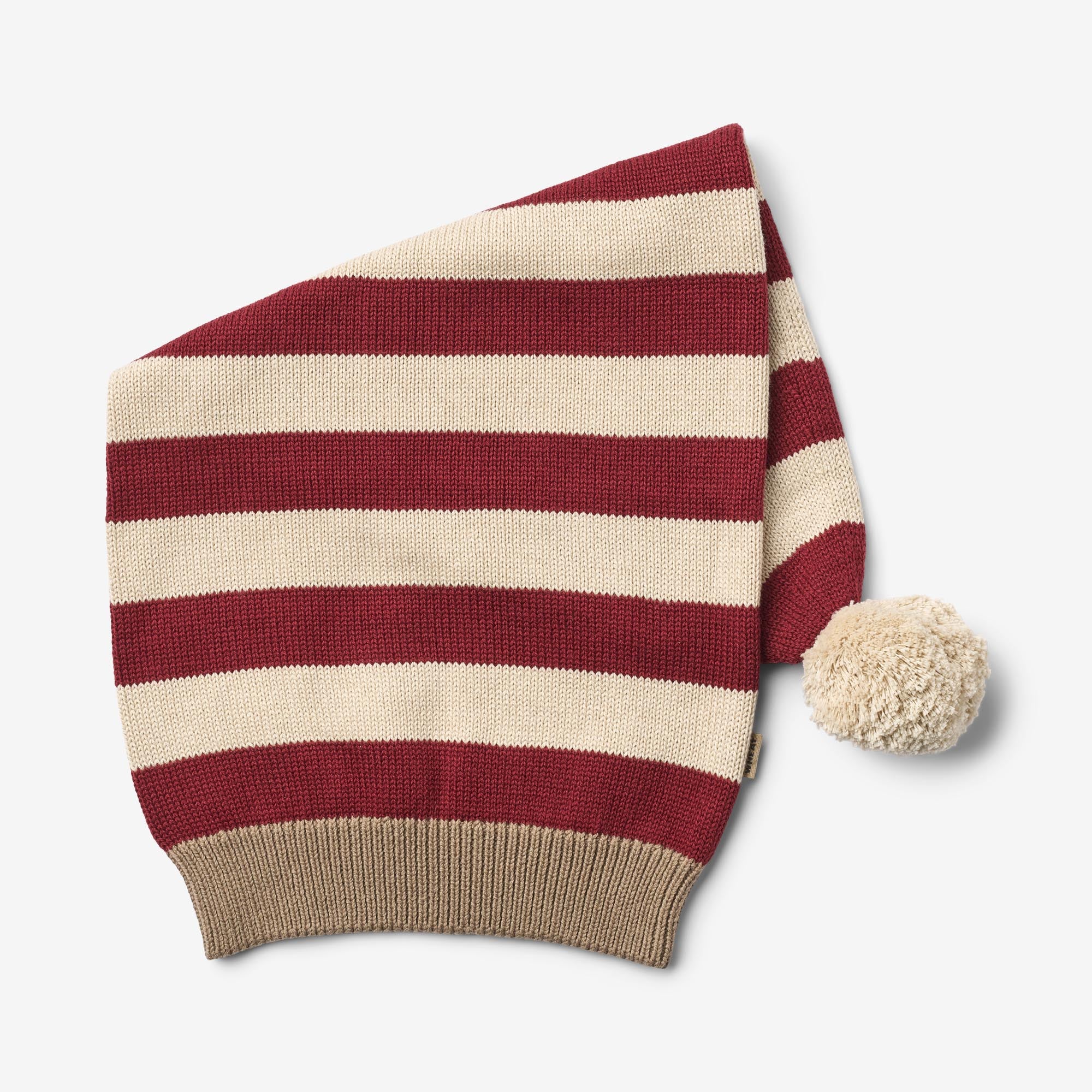 wheat-weihnachtsm-tze-red-stripe-bio-baumwolle-bommel image 3