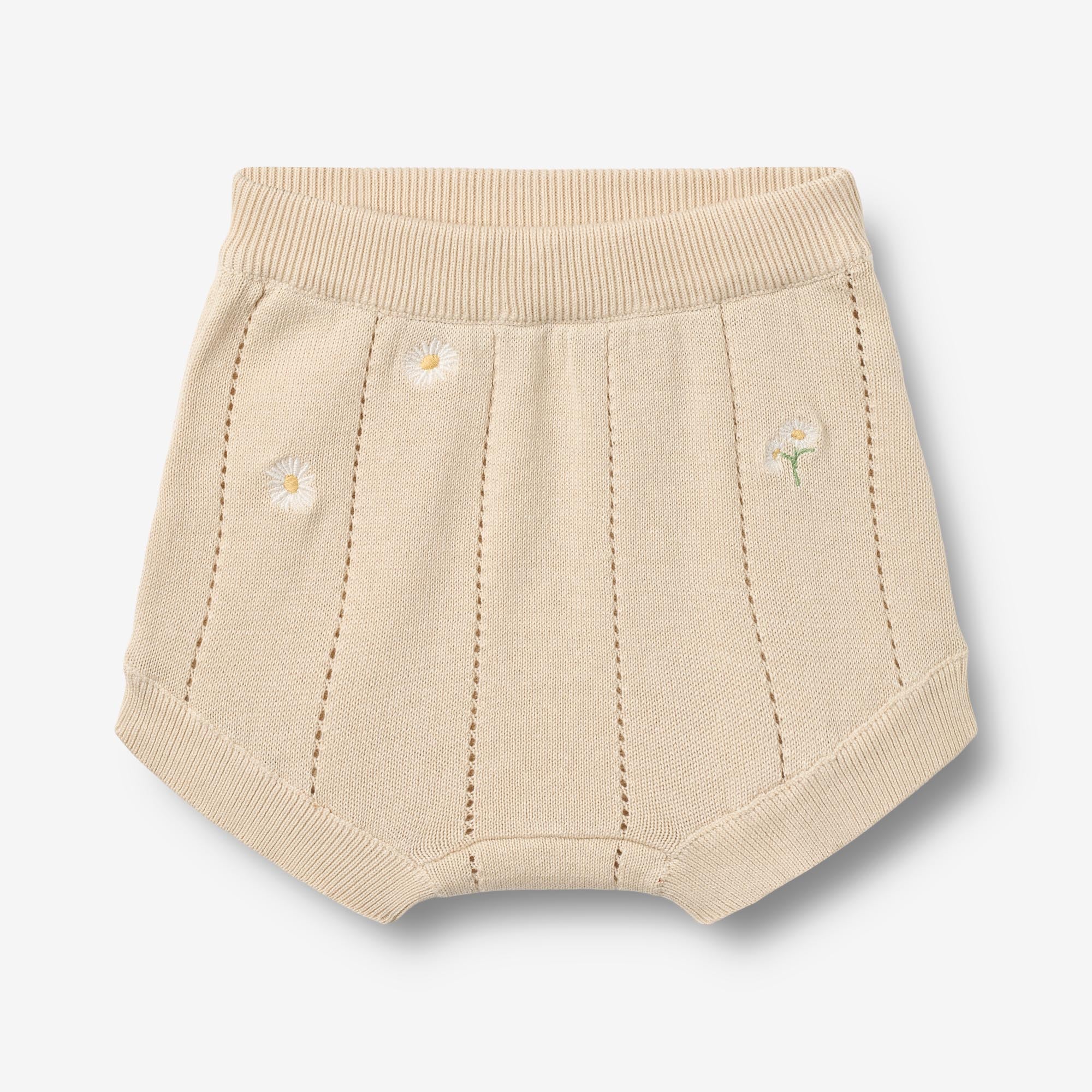 wheat-dua-shorts-sandshell-white-flowers-baby image 1