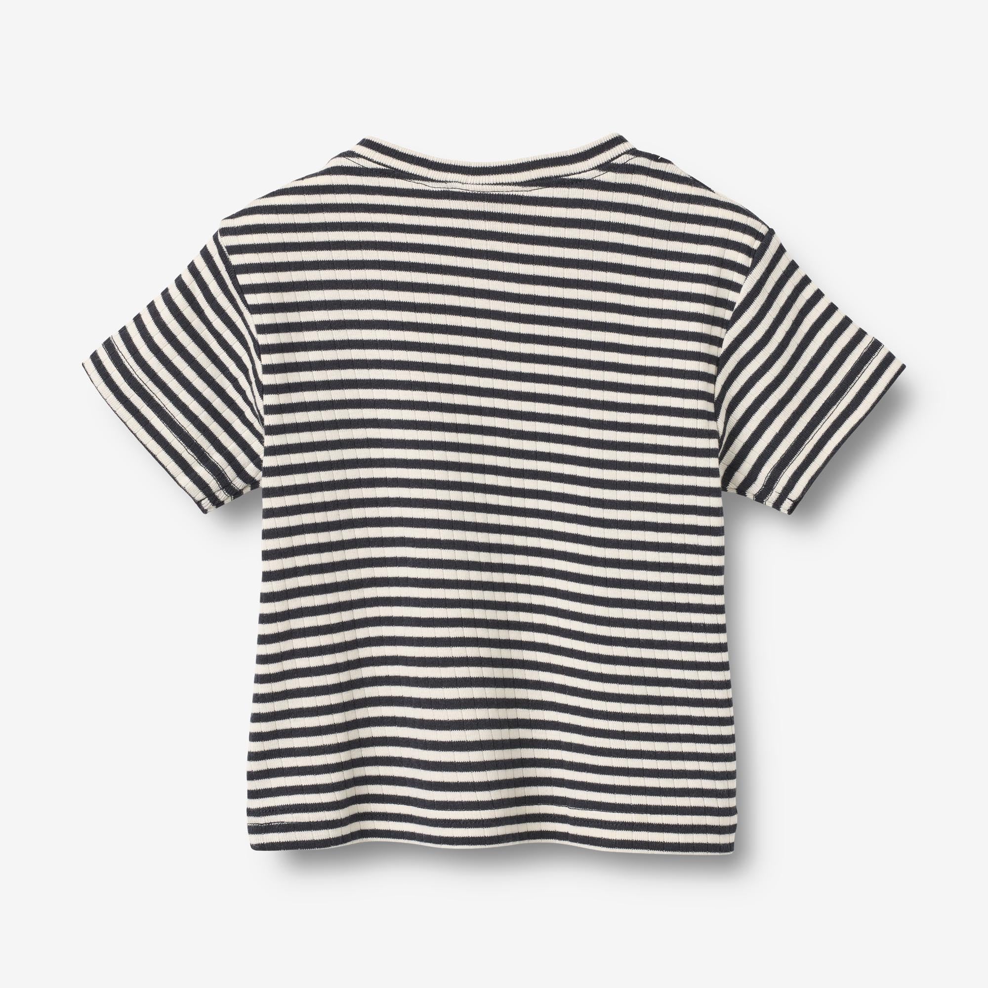 wheat-fabian-t-shirt-navy-rib-stripe-kurzarm-bio-baumwolle image 2