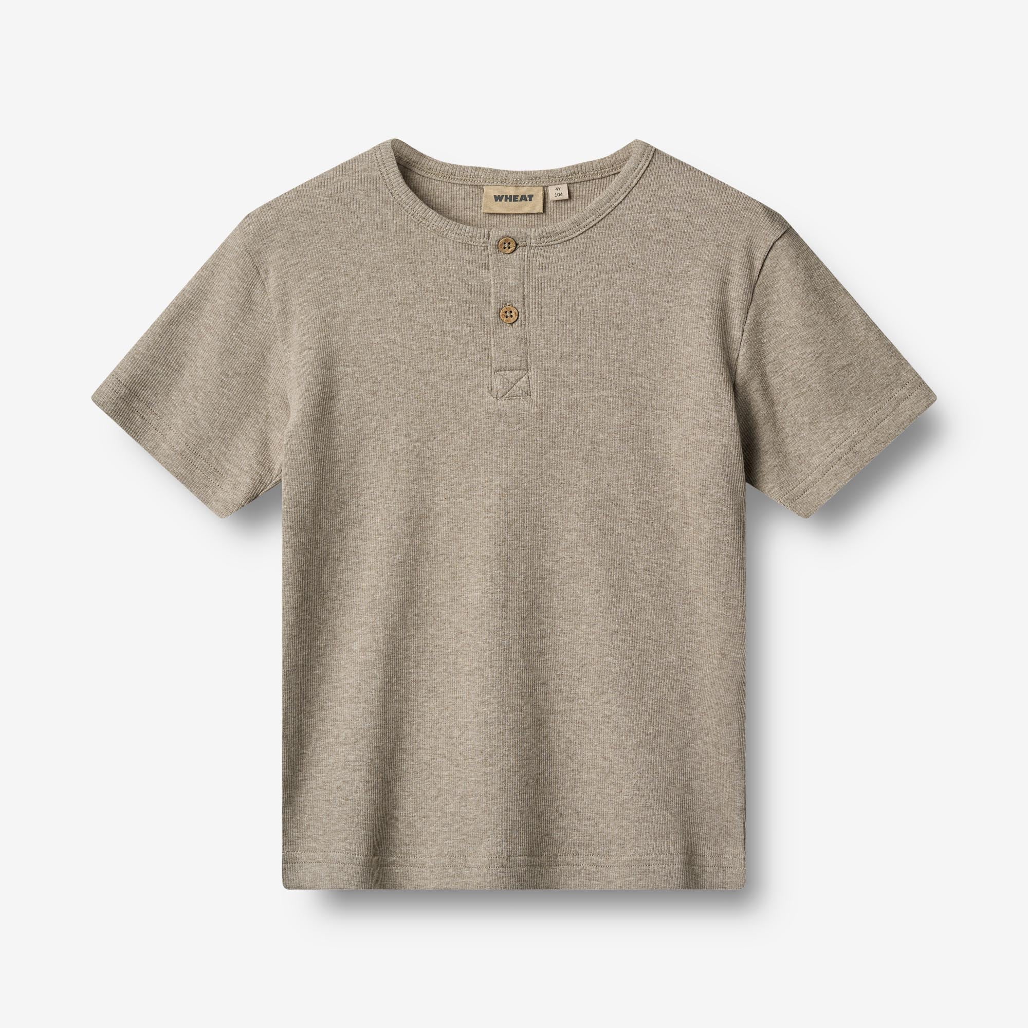 wheat-lumi-t-shirt-gravel-melange-bio-baumwolle-kurzarm image 1