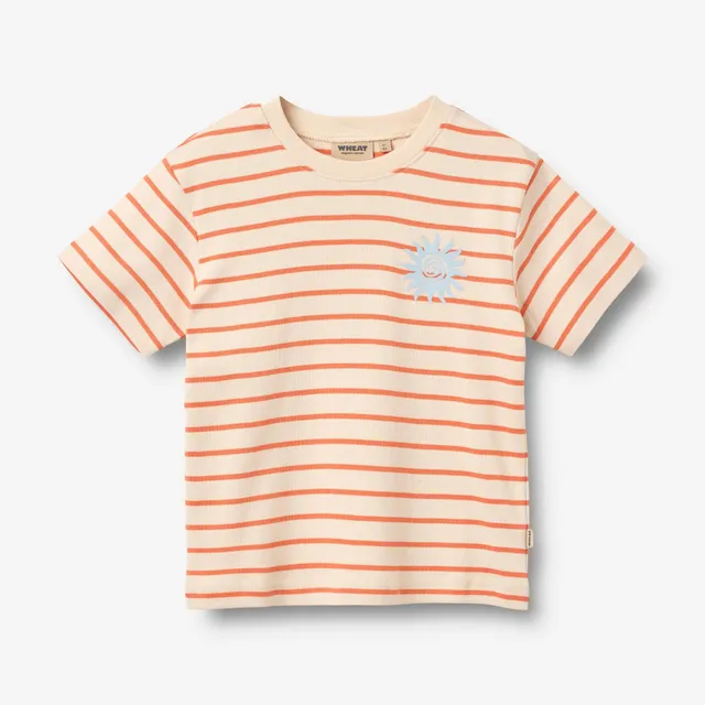 wheat-jay-t-shirt-kinder-orange-stripe-bio-baumwolle image 1