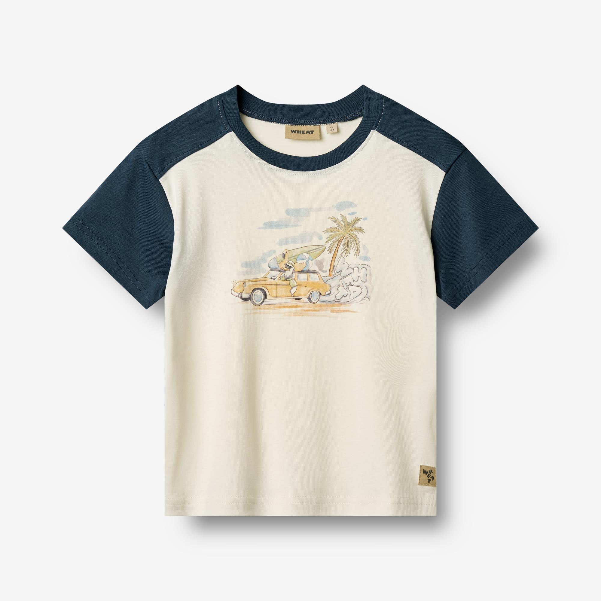 wheat-vincent-t-shirt-ivory-kinder-shirt-bio-baumwolle-print image 1