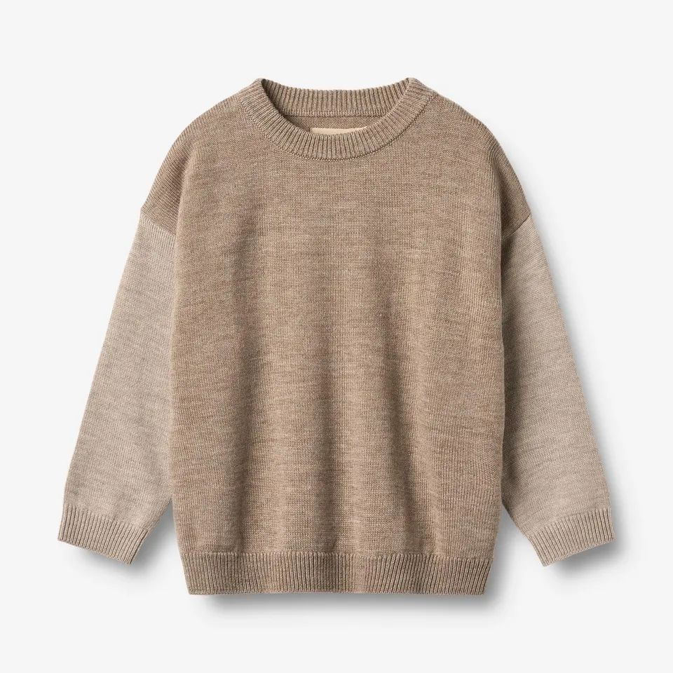 wheat-finley-strickpullover-grey-camel-melange-merinowolle image 1