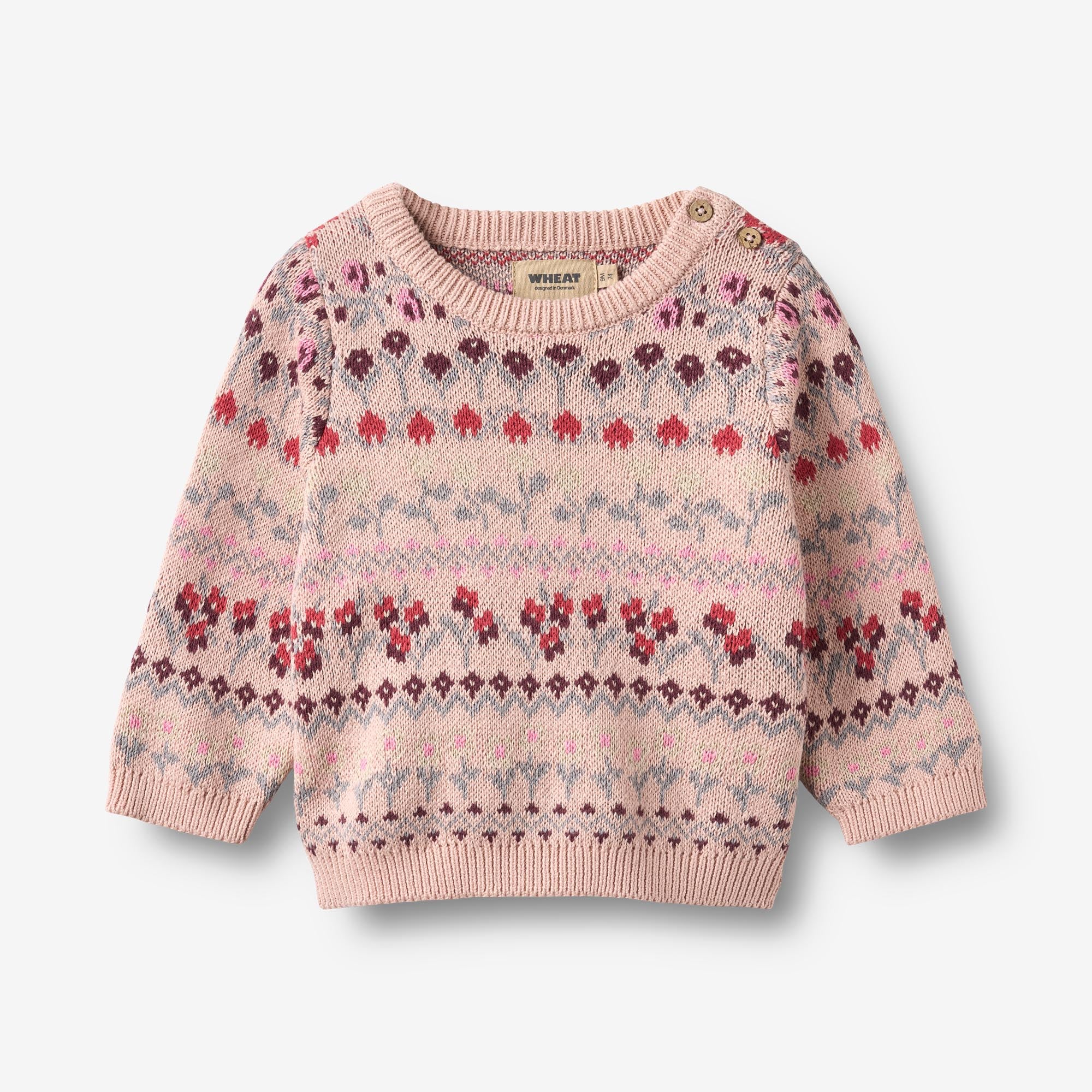 wheat-mikmak-jacquard-pullover-baby-dim-rose-bio-baumwolle image 1
