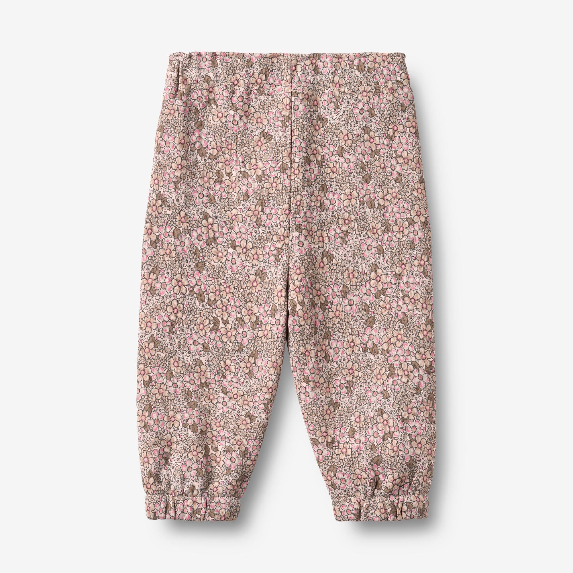 wheat-cosmo-baby-sweatpants-rose-brown-flowers-bio image 2
