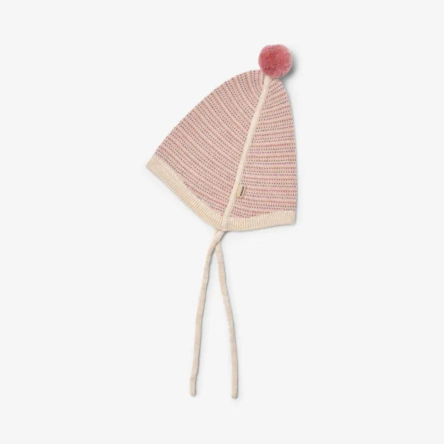 wheat-knit-bonnet-liro-babym-tze-rose-merinowolle image 1