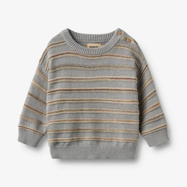 wheat-harlow-jacquard-pullover-slightly-blue-stripe-bio-baumwolle image 1