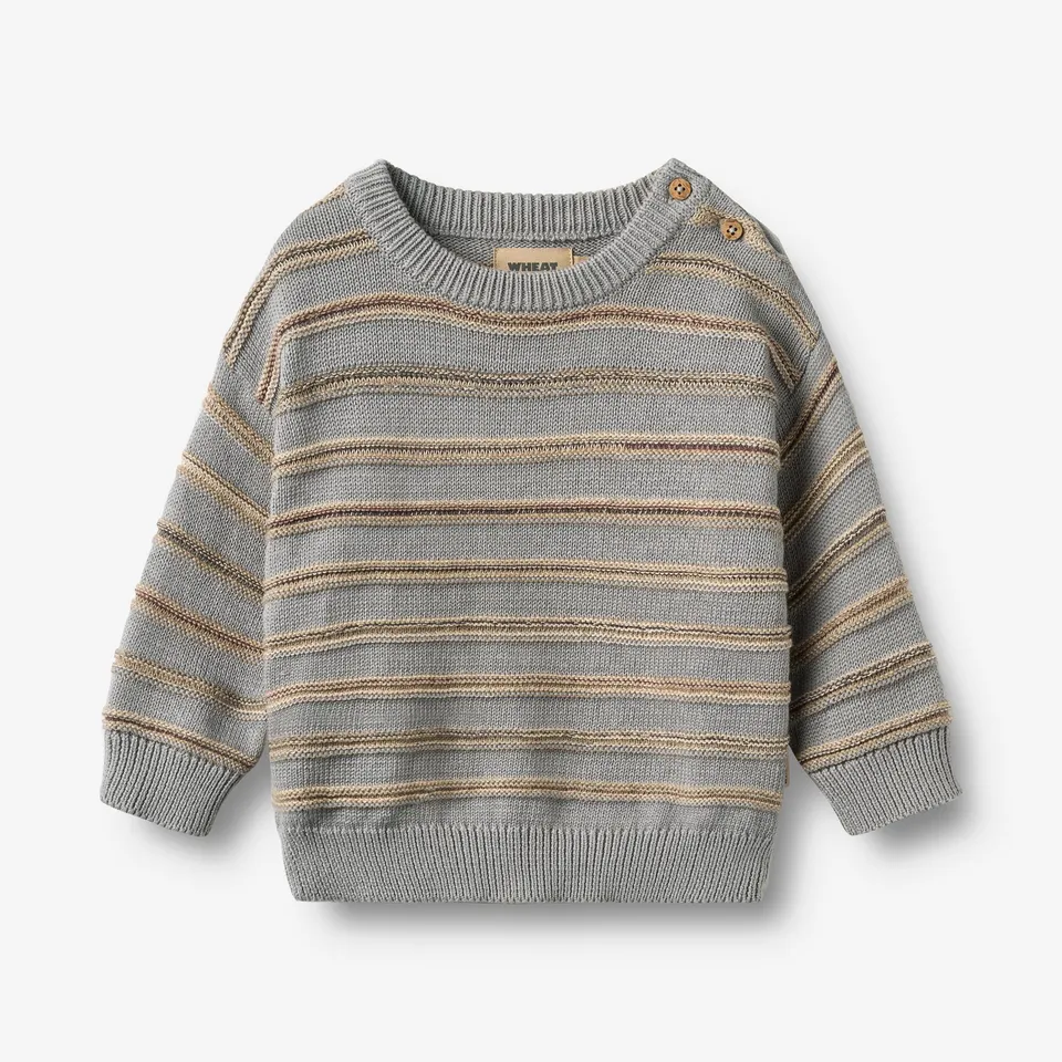 wheat-harlow-jacquard-pullover-slightly-blue-stripe-bio-baumwolle image 1