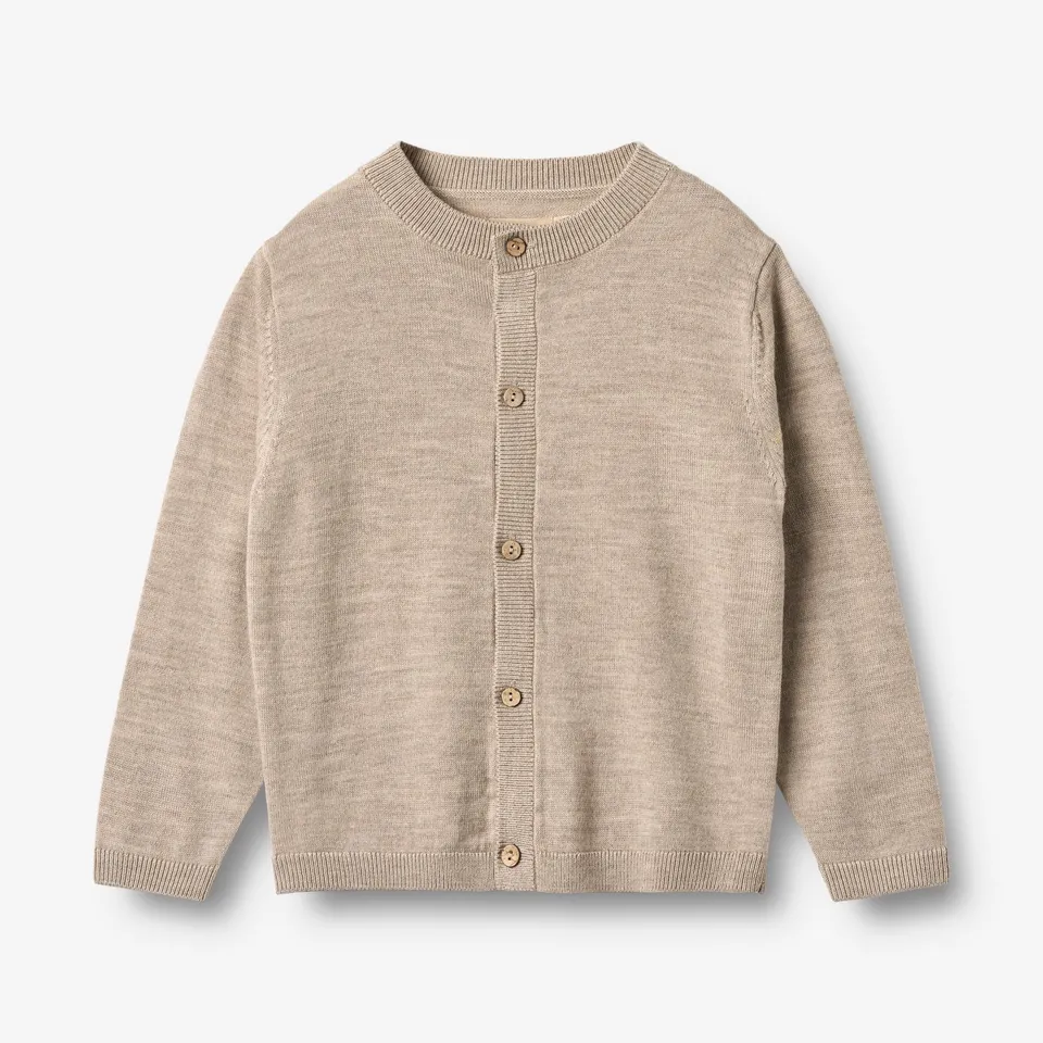 wheat-nico-strickjacke-warm-sand-merinowolle image 1