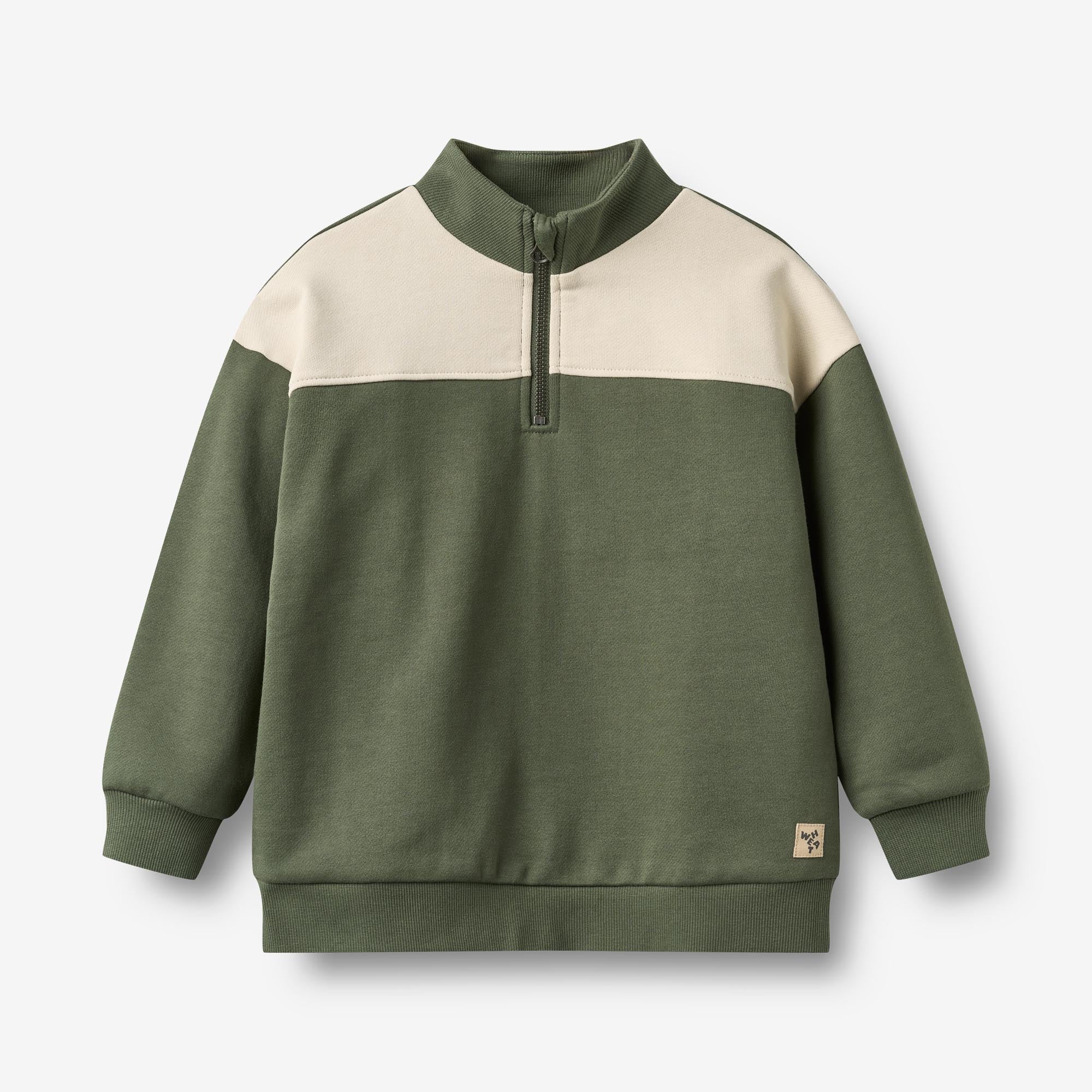 wheat-matteo-half-zip-sweatshirt-kinder-thyme-bio-baumwolle image 1