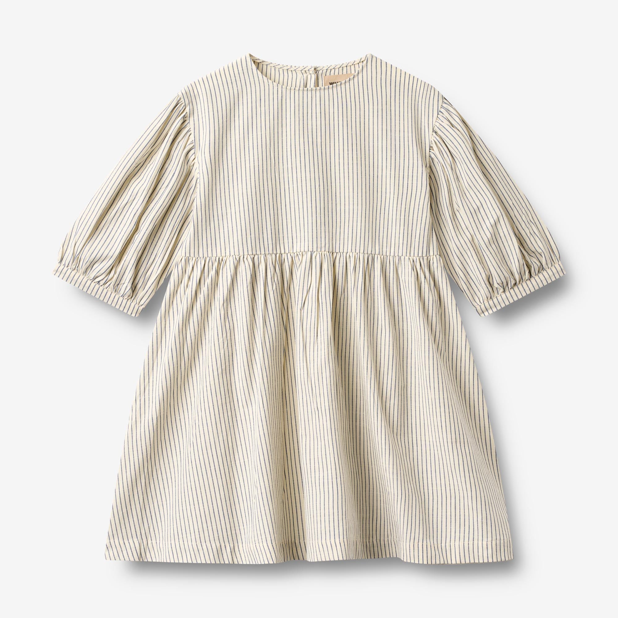 wheat-dress-3-4-sleeve-magda-kleid-dunkelblau-gestreift image 1