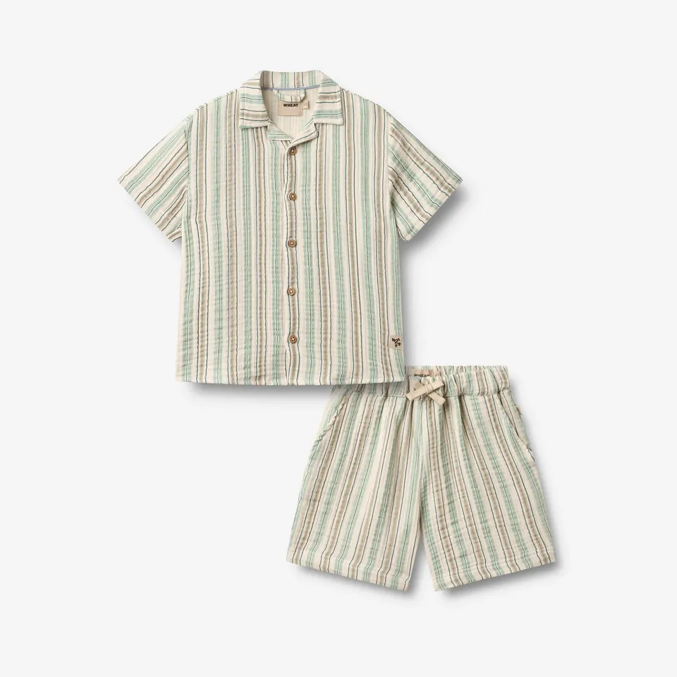 wheat-anker-shirt-shorts-set-summer-stripe-bio-baumwolle image 1