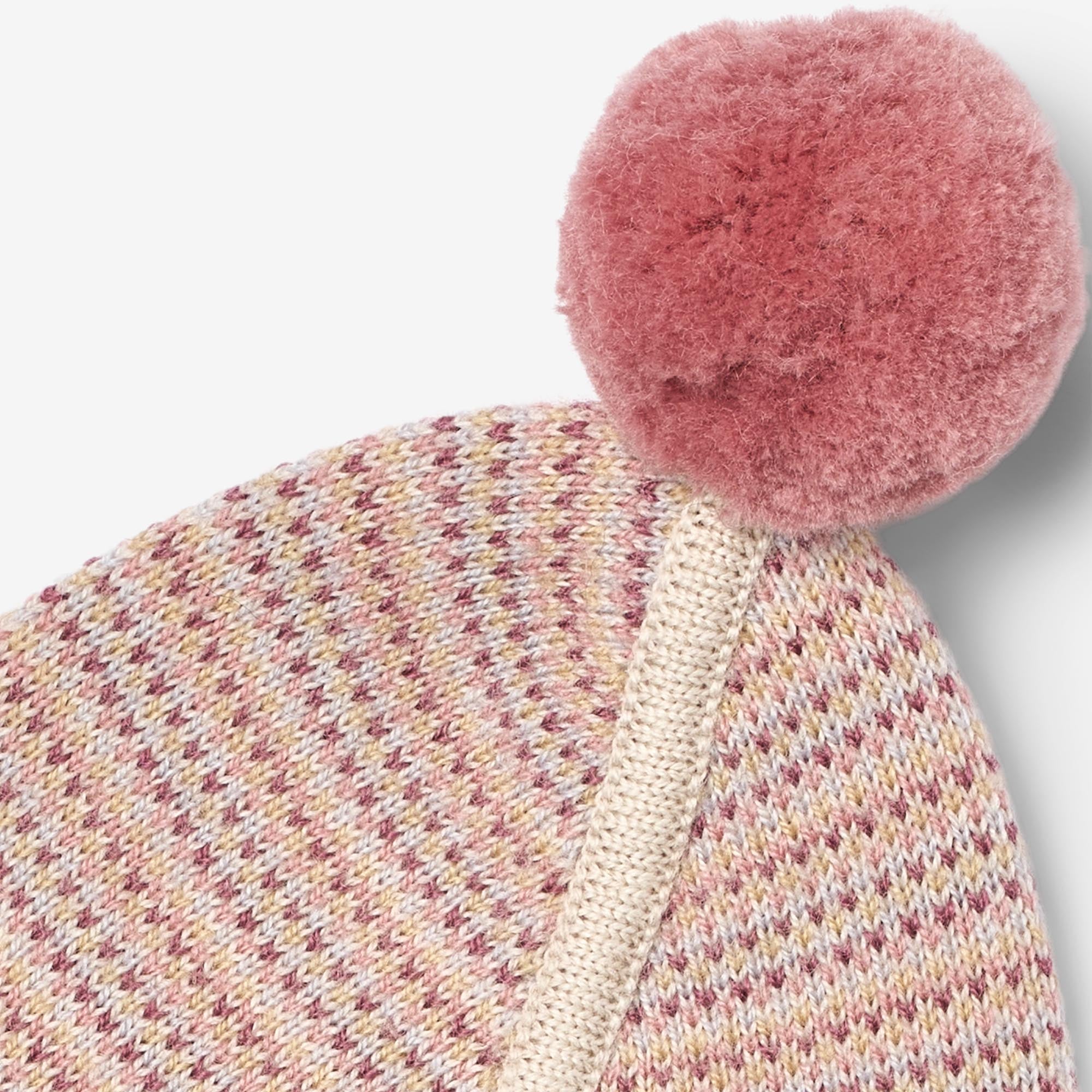 wheat-knit-bonnet-liro-babym-tze-rose-merinowolle image 3