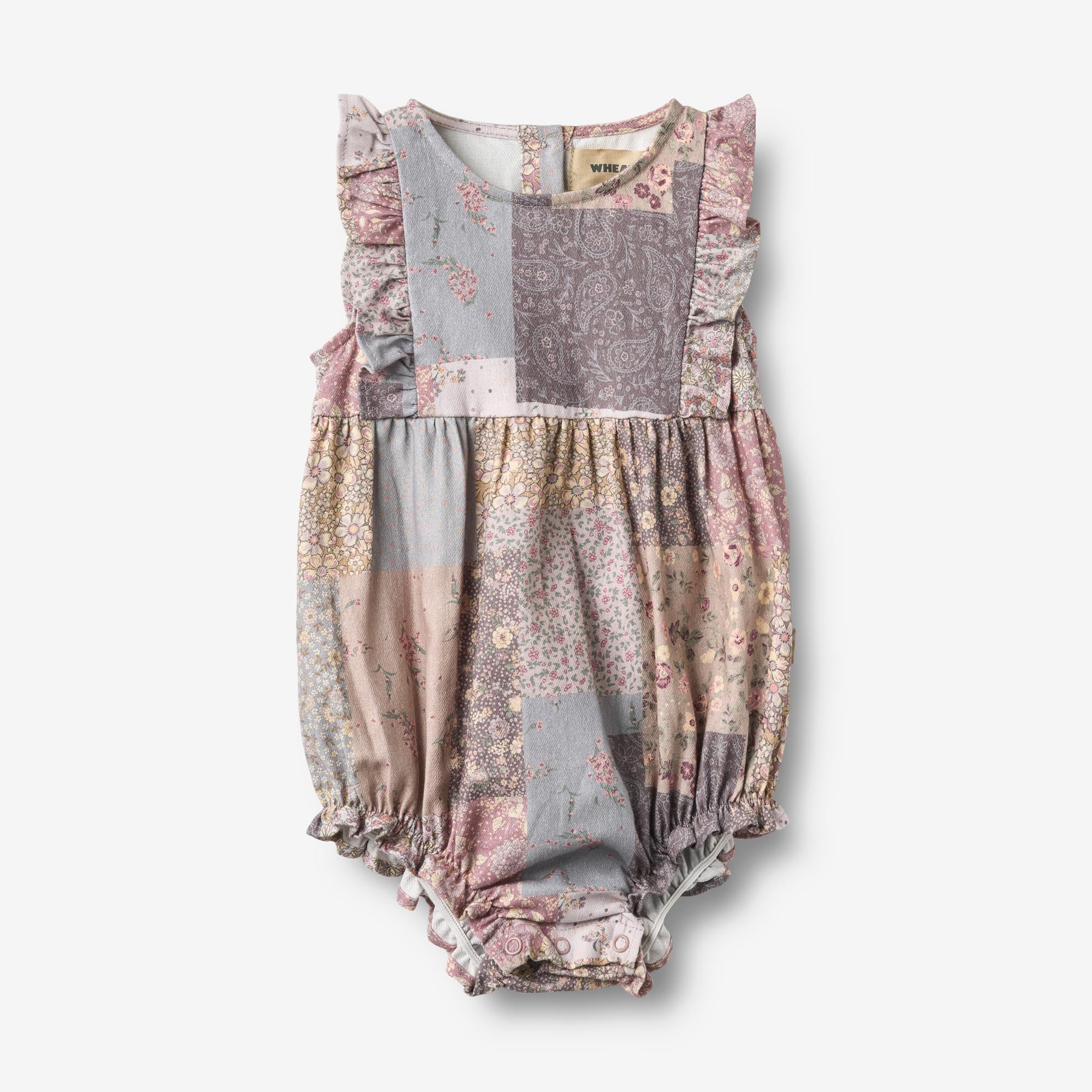 wheat-romper-emmaline-patchwork-flowers-strampler-bio image 1
