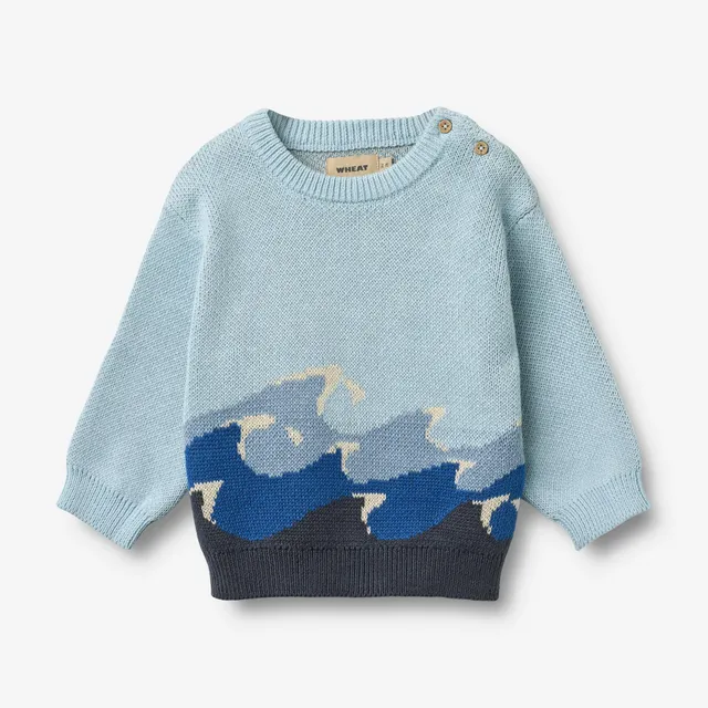 wheat-knud-jacquard-pullover-summer-sky-bio-baumwolle-baby image 1