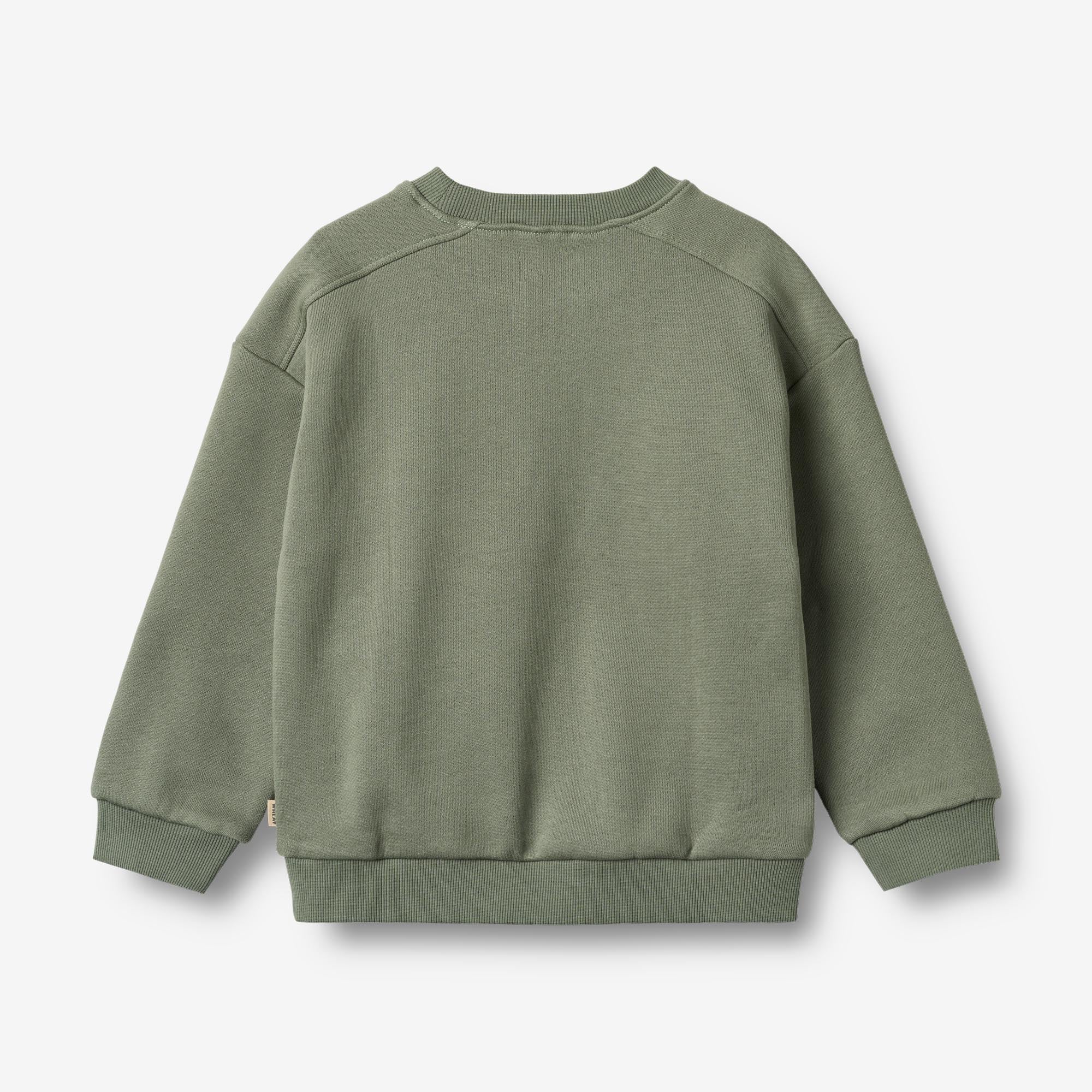 wheat-willi-sweatshirt-dusty-green-bio-baumwolle-unisex image 2
