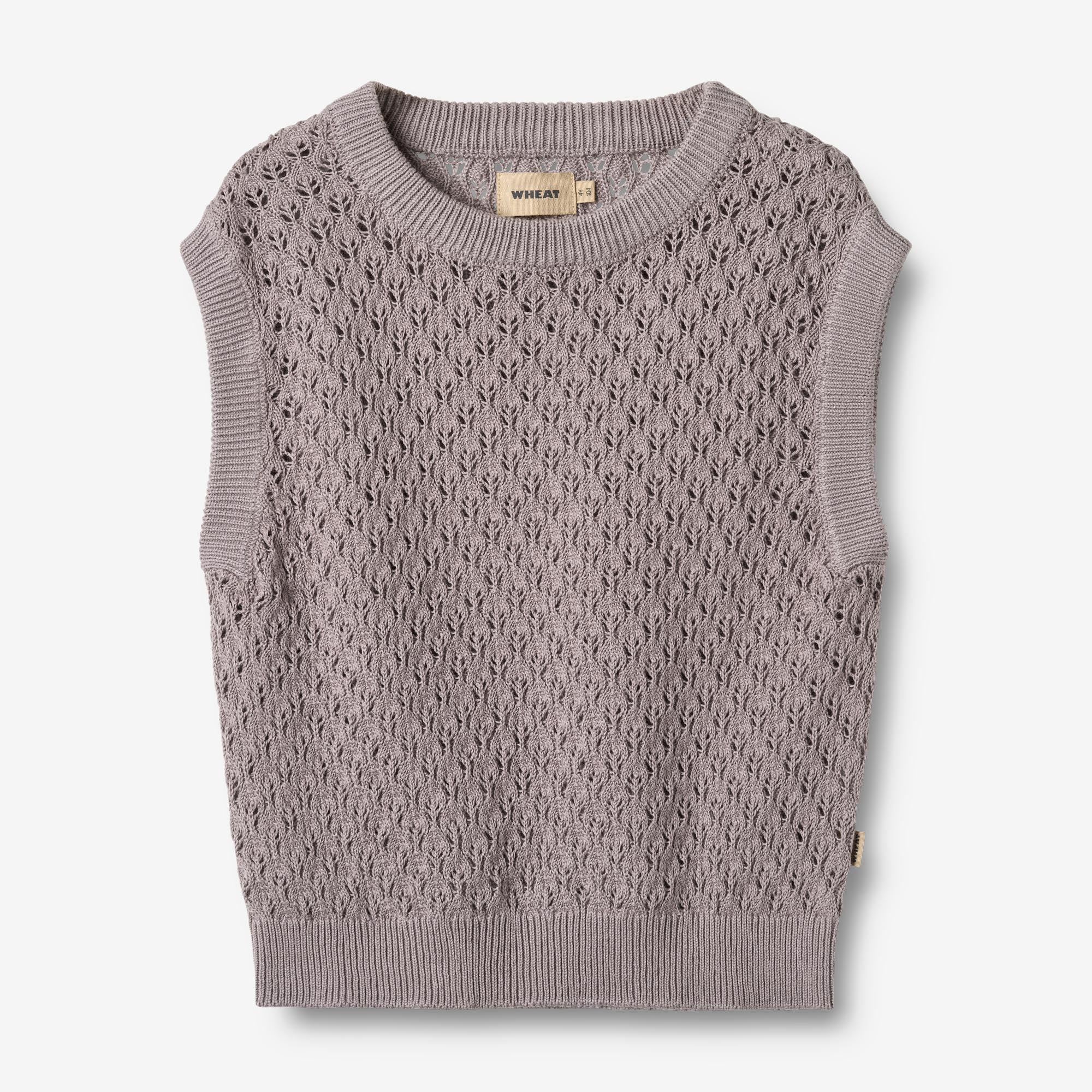 wheat-saga-strickweste-dusty-purple-bio-baumwolle image 1