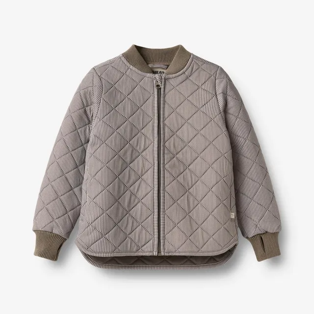 wheat-loui-thermojacke-brown-stripe-kinder-steppjacke-recycled image 1