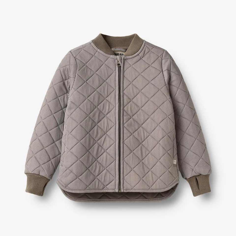 wheat-loui-thermojacke-brown-stripe-kinder-steppjacke-recycled image 1