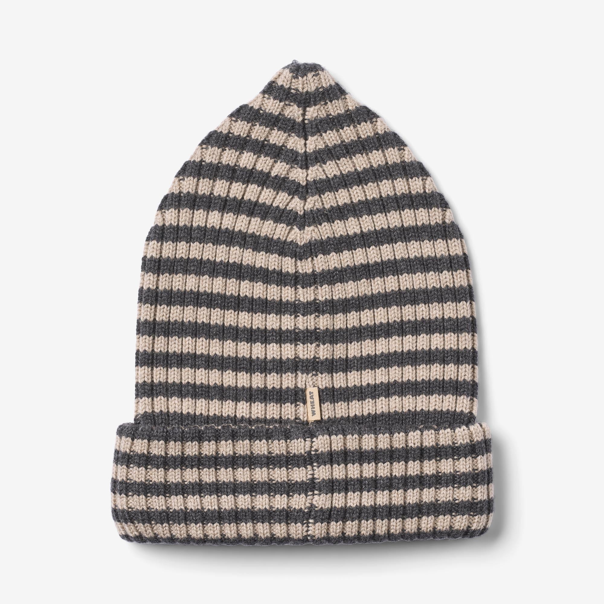 wheat-topper-beanie-m-tze-charcoal-melange-merinowolle image 3