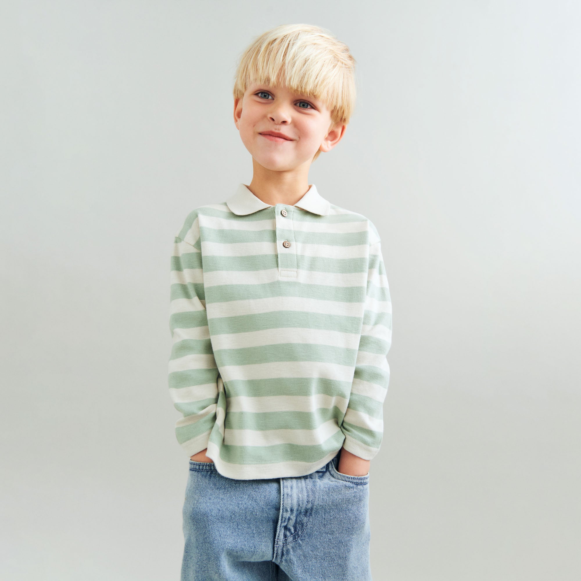 wheat-fred-polo-mint-stripe-bio-baumwolle image 2