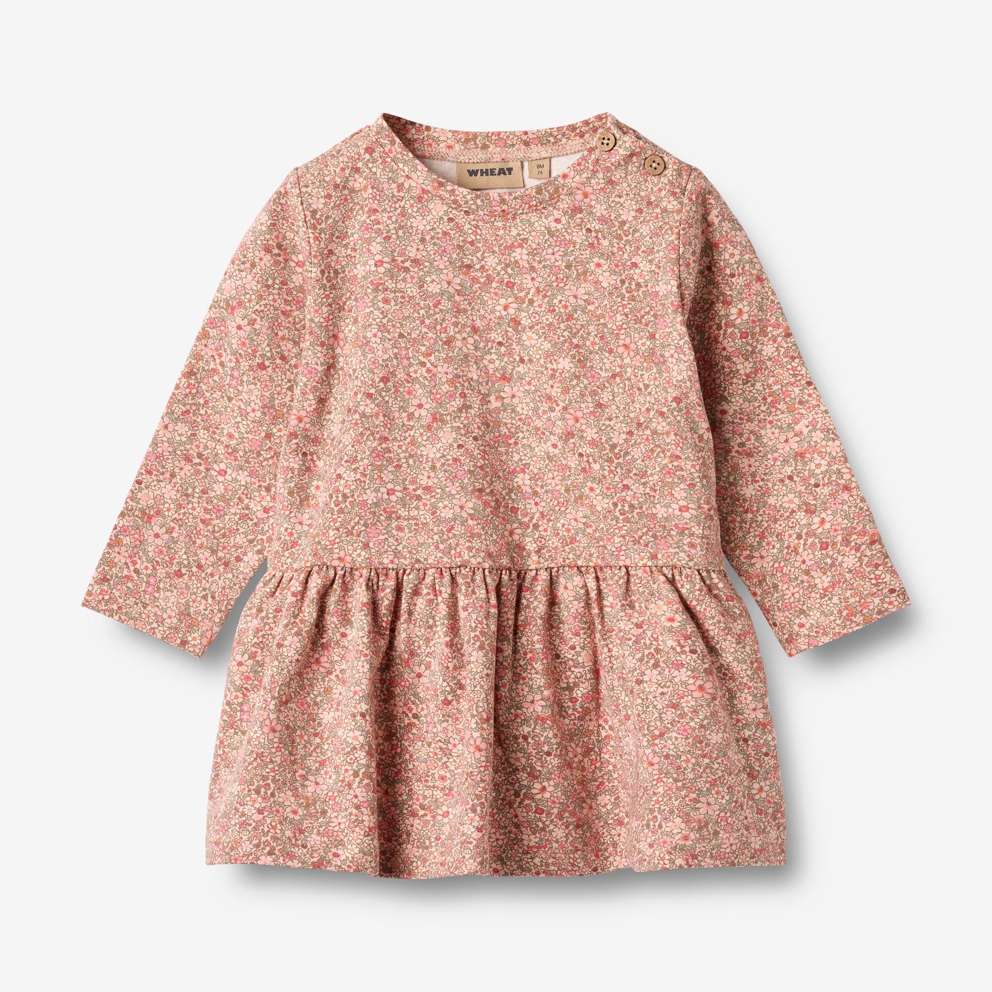 wheat-bessie-jerseykleid-rose-dust-flower-bio-baumwolle image 1