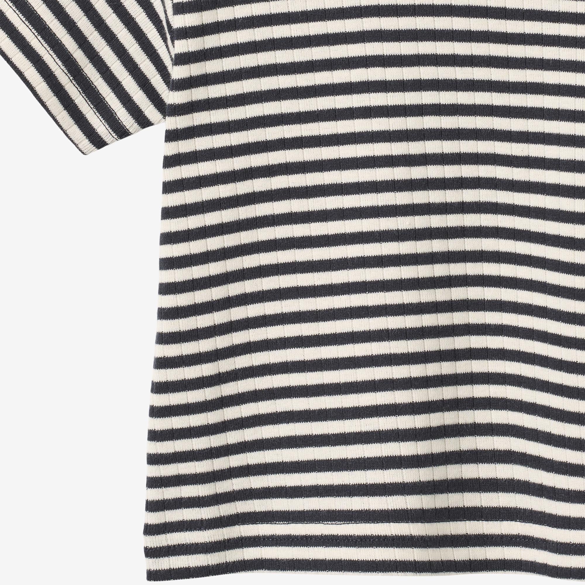 wheat-fabian-t-shirt-navy-rib-stripe-kurzarm-bio-baumwolle image 3