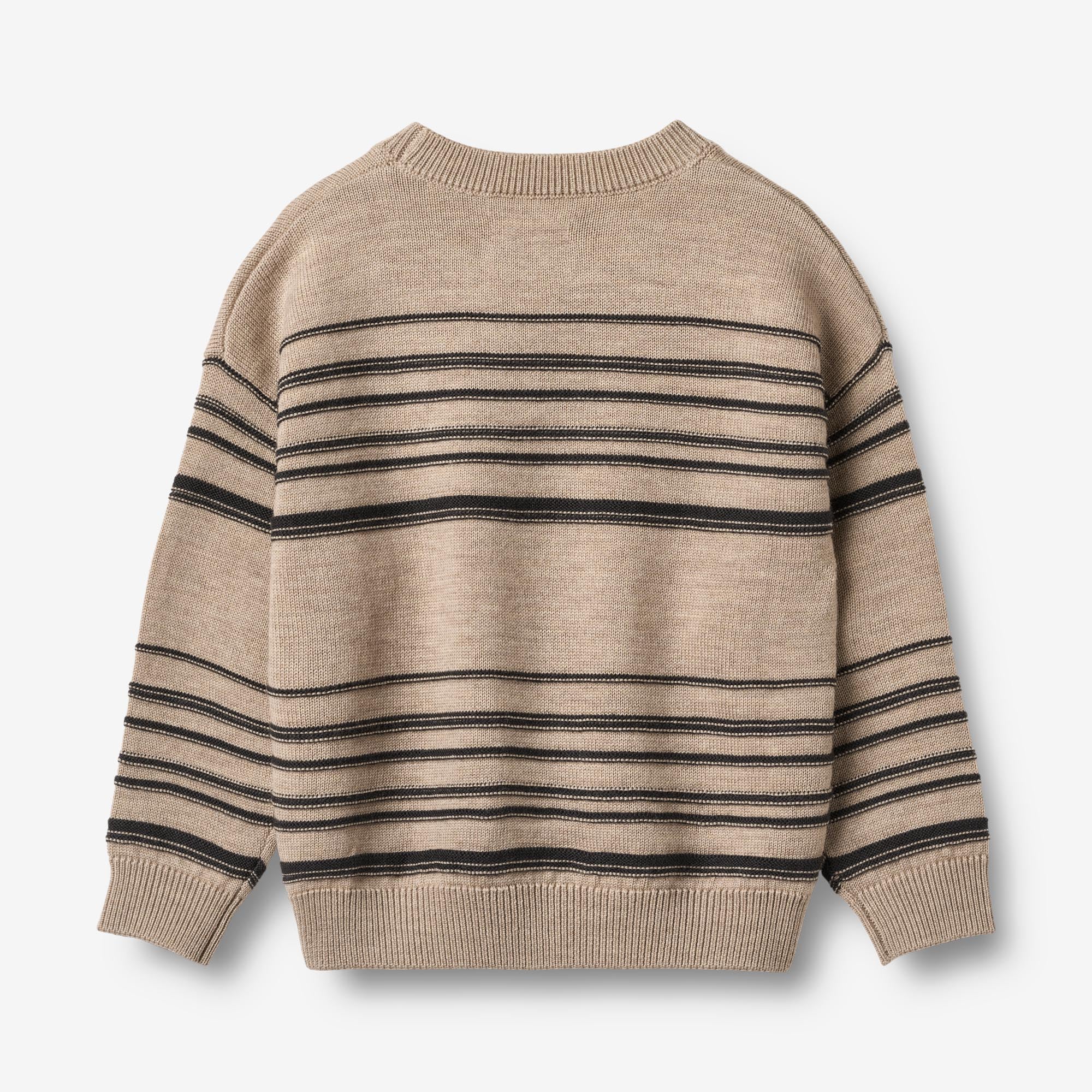 wheat-flores-strickpullover-sand-black-stripe-merinowolle image 3
