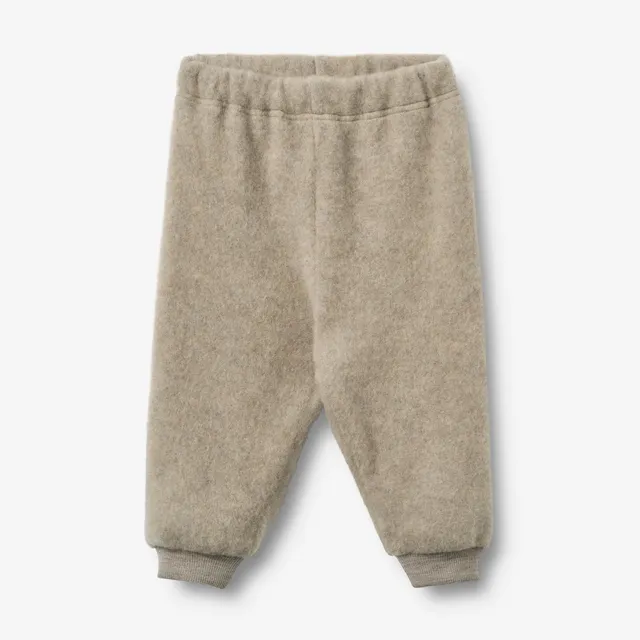 wheat-kinnie-wollfleece-hose-khaki-melange-merino image 1