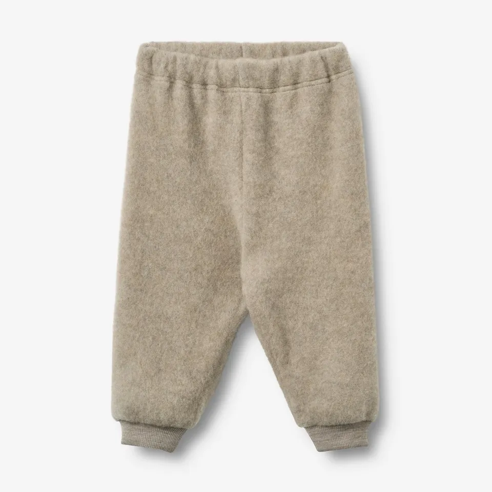 wheat-kinnie-wollfleece-hose-khaki-melange-merino image 1