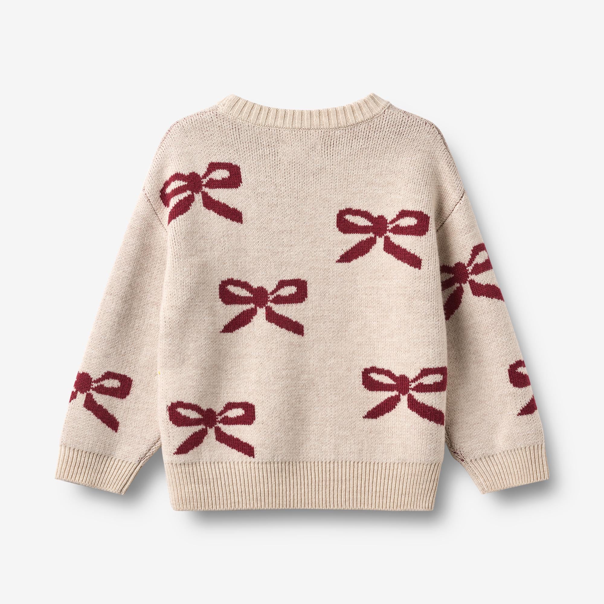 wheat-clothing-jacquard-pullover-bow-eggshell-merino-beige image 4