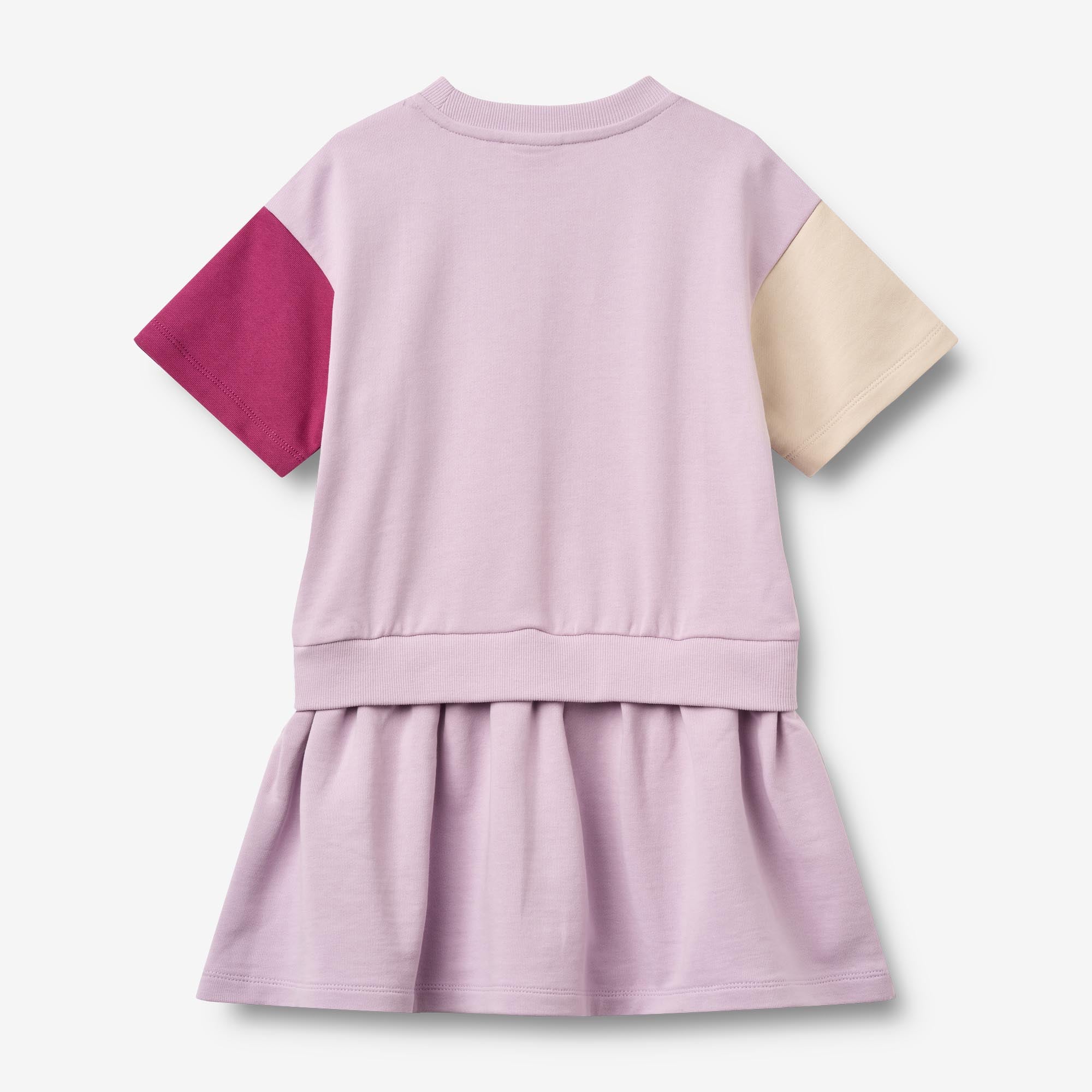 wheat-mey-sweatkleid-kurzarm-lila-bio-baumwolle image 2
