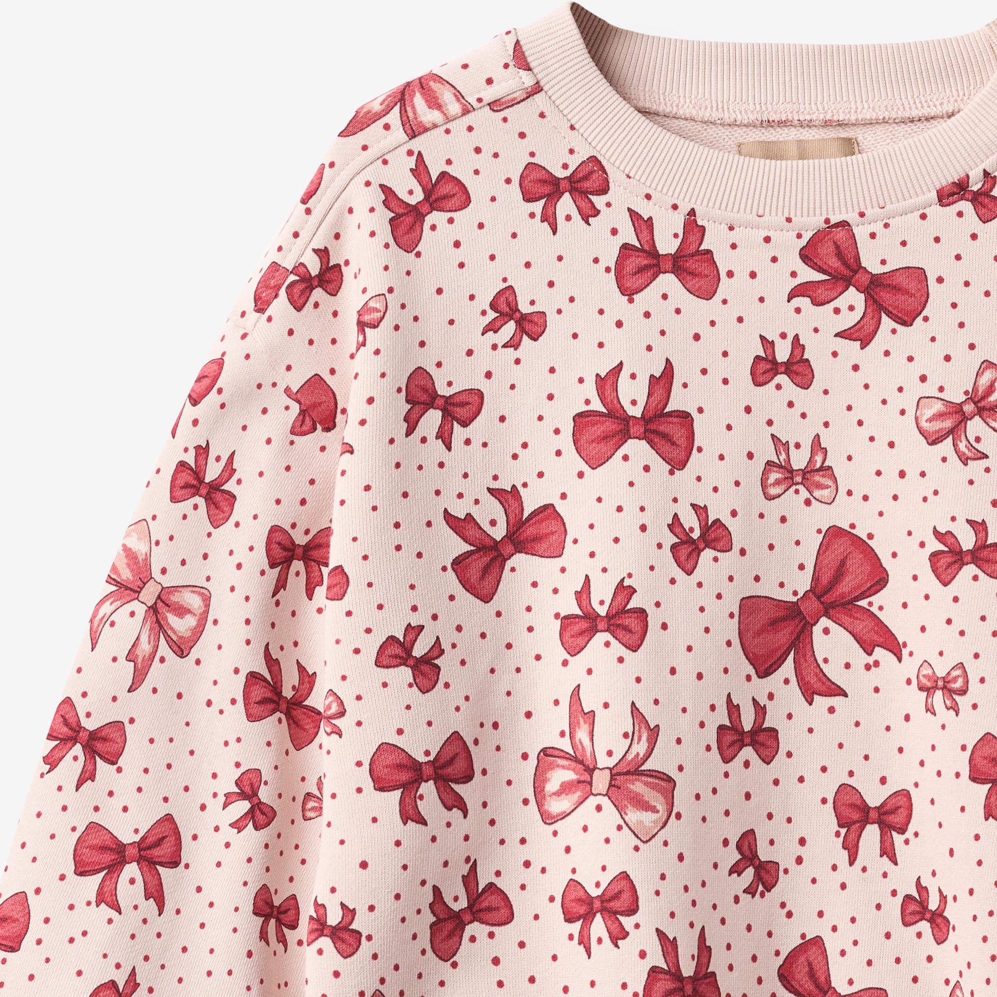 wheat-lia-sweatshirt-m-dchen-almond-peach-bows-bio-baumwolle image 3