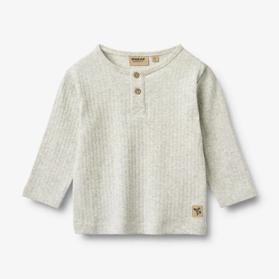 wheat-morris-t-shirt-langarm-baby-melange-grey-bio-baumwolle image 1