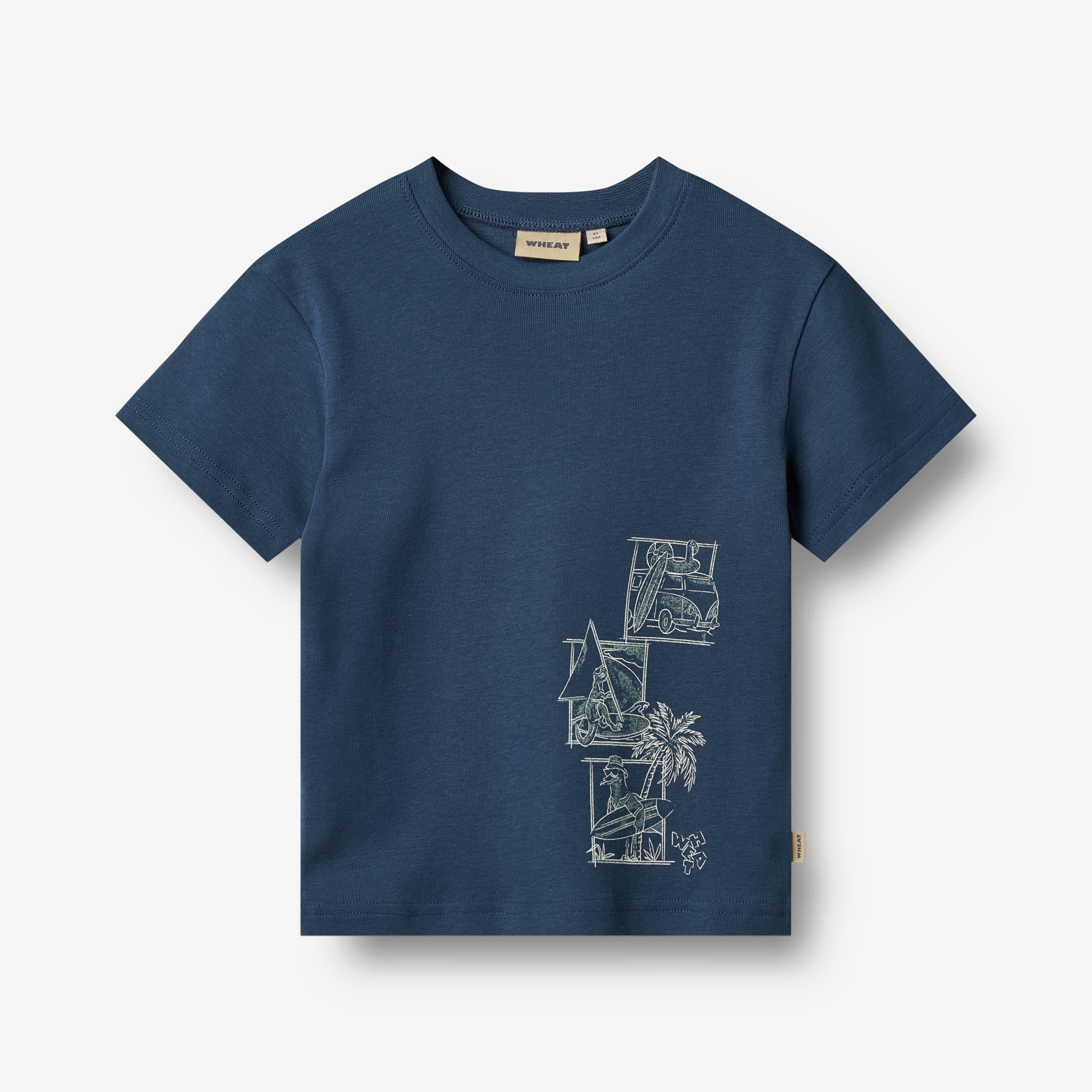 wheat-clothing-t-shirt-s-s-ben-kinder-t-shirt-blue-waves-bio image 1