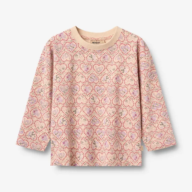 wheat-dixie-langarmshirt-magenta-heart-flowers-bio image 1