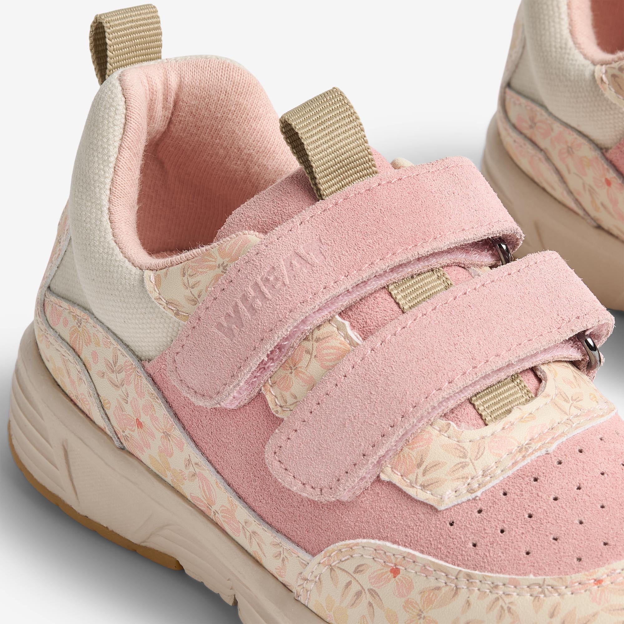 wheat-alin-sneaker-coral-flowers-klett-leder image 4