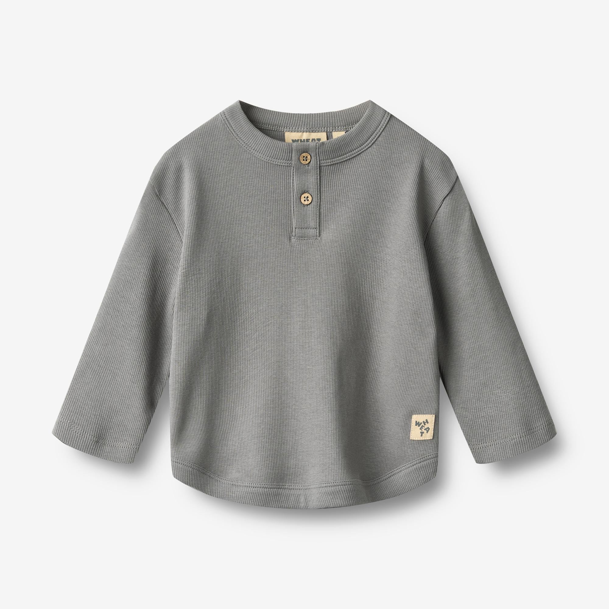 wheat-main-osvald-langarmshirt-flint-bio-baumwolle image 1