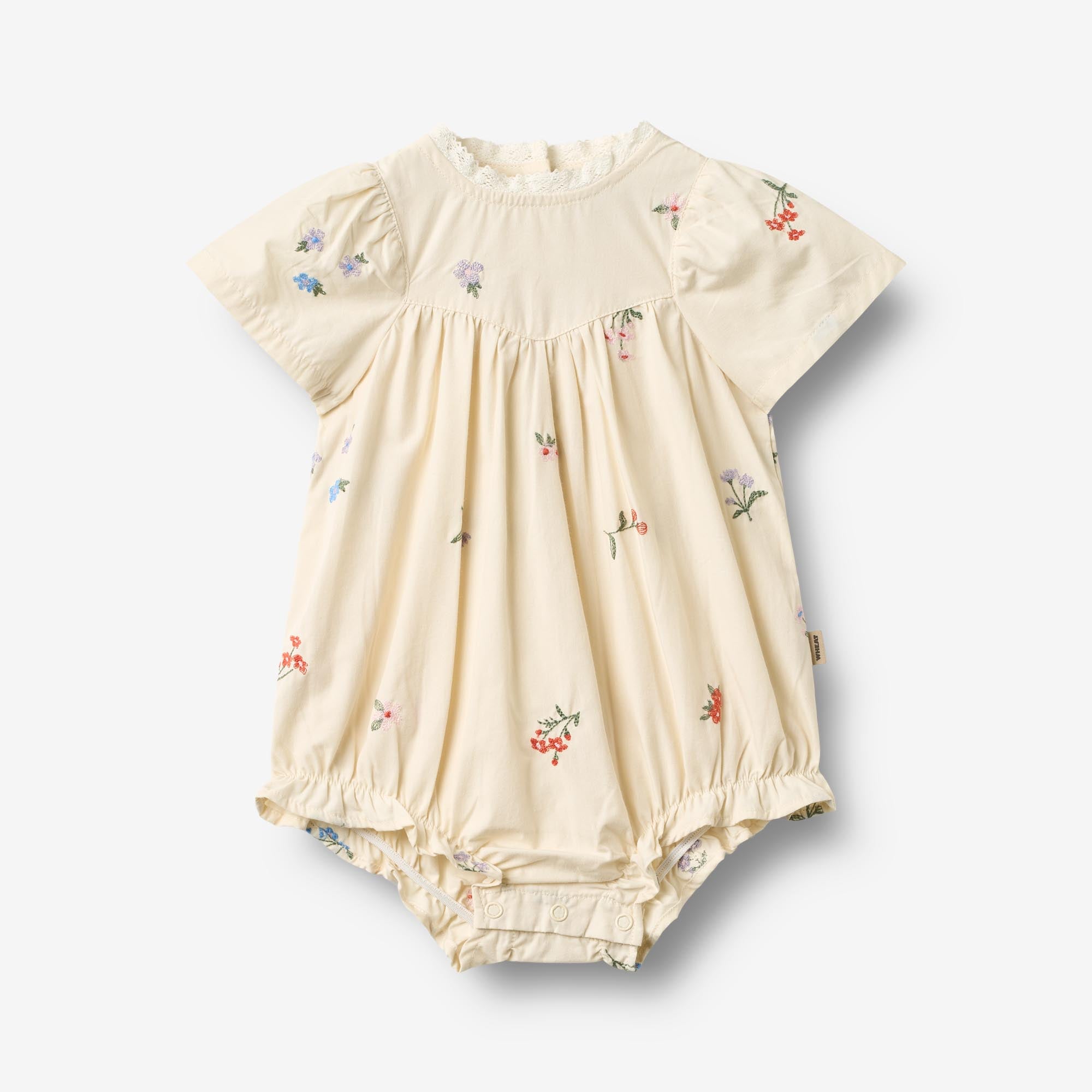 wheat-margit-romper-baby-ivory-stickblumen-bio-baumwolle image 1