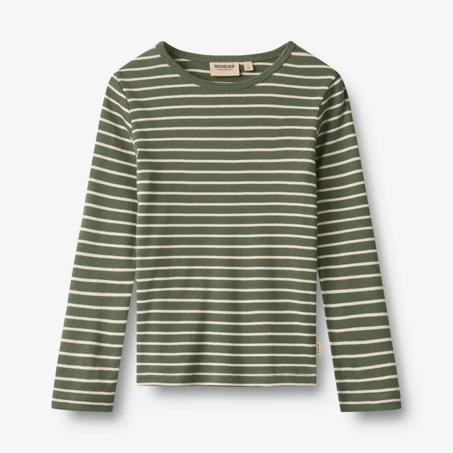 wheat-stig-langarmshirt-dunkelgr-n-gestreift-bio-baumwolle image 1