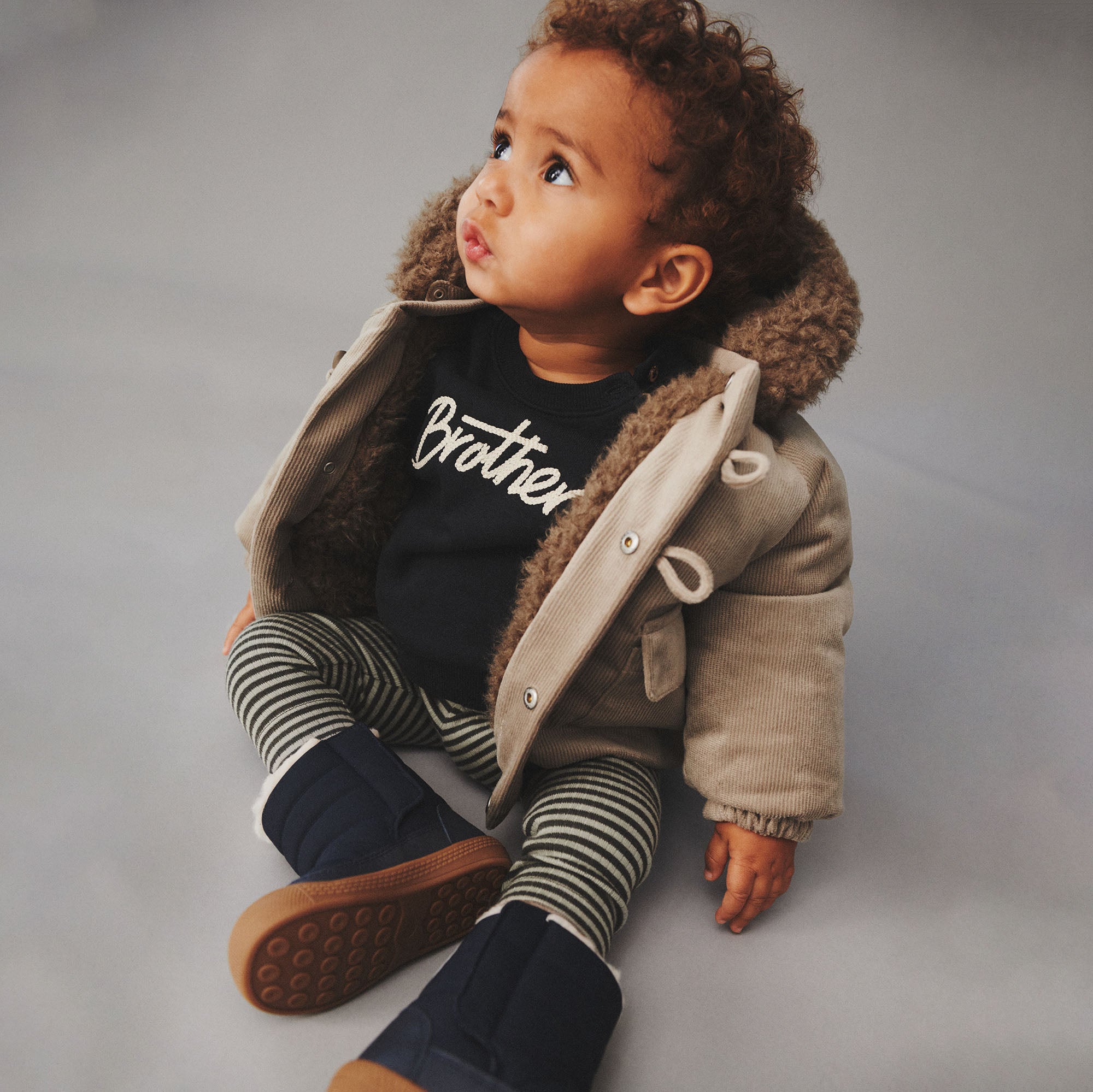 wheat-billo-puffer-jacke-baby-grey-stone-recycling-cord image 2