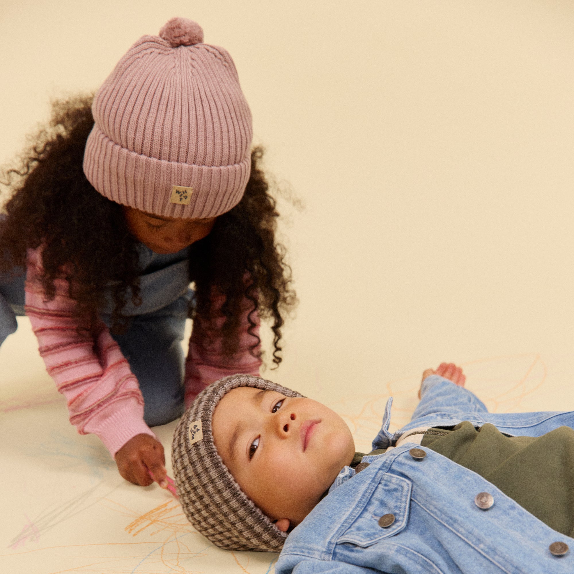 wheat-habar-beanie-kinder-dry-rose-bio-baumwolle image 2