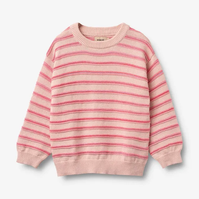 wheat-harlow-jacquard-pullover-powder-stripe-biobaumwolle image 1