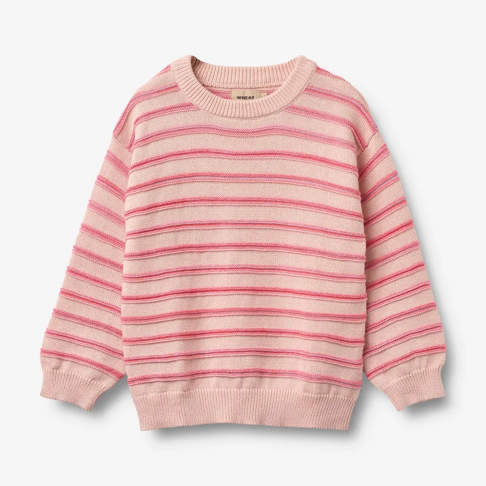 wheat-harlow-jacquard-pullover-powder-stripe-biobaumwolle image 1
